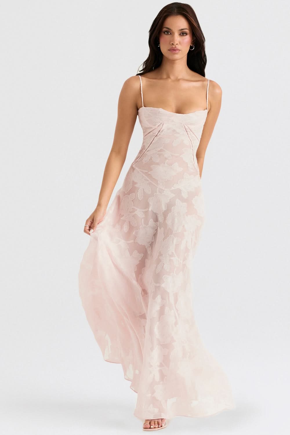 ROSALIE | Romantic Floral Boned Maxi Dress