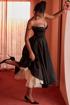 MADEMOISELLE | Black Tulle Midi Dress