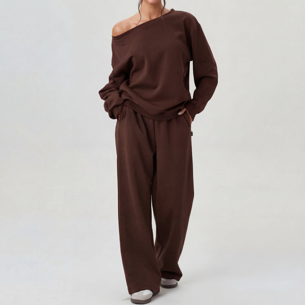 NELIA | Casual One-Shoulder Long Sleeve Two-Piece Set