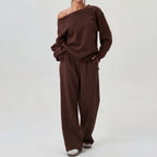 NELIA | Casual One-Shoulder Long Sleeve Two-Piece Set