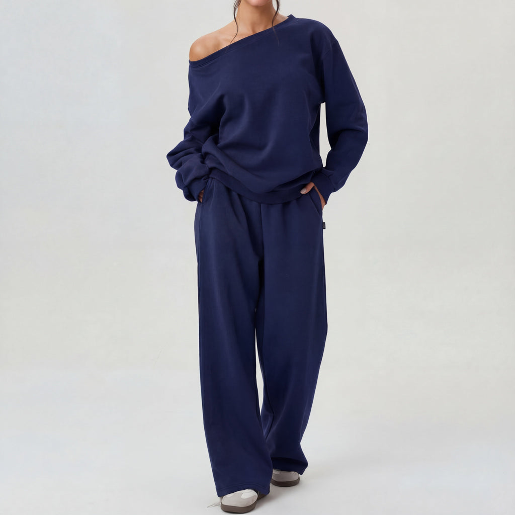NELIA | Casual One-Shoulder Long Sleeve Two-Piece Set