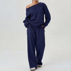 NELIA | Casual One-Shoulder Long Sleeve Two-Piece Set