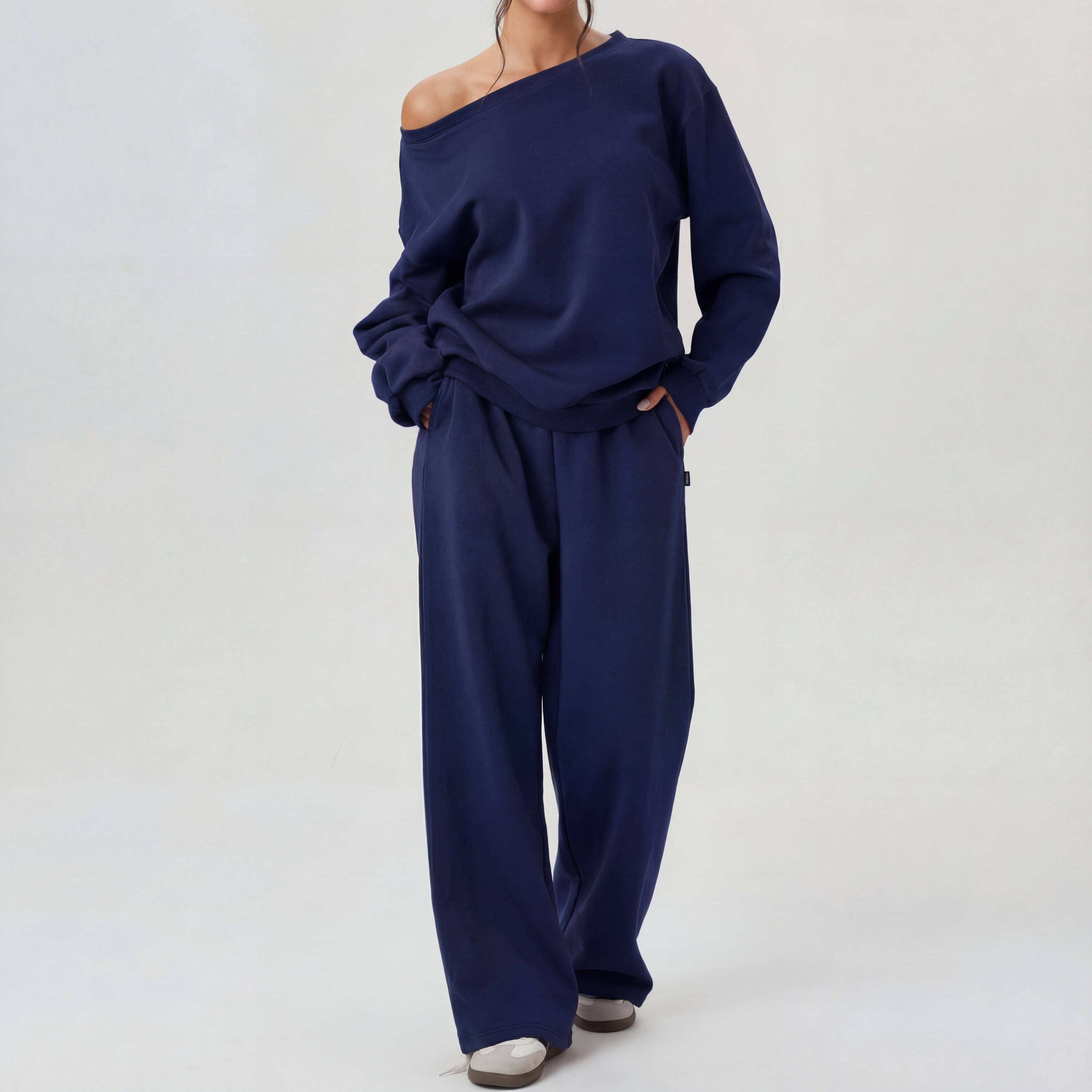 NELIA | Casual One-Shoulder Long Sleeve Two-Piece Set