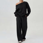 NELIA | Casual One-Shoulder Long Sleeve Two-Piece Set