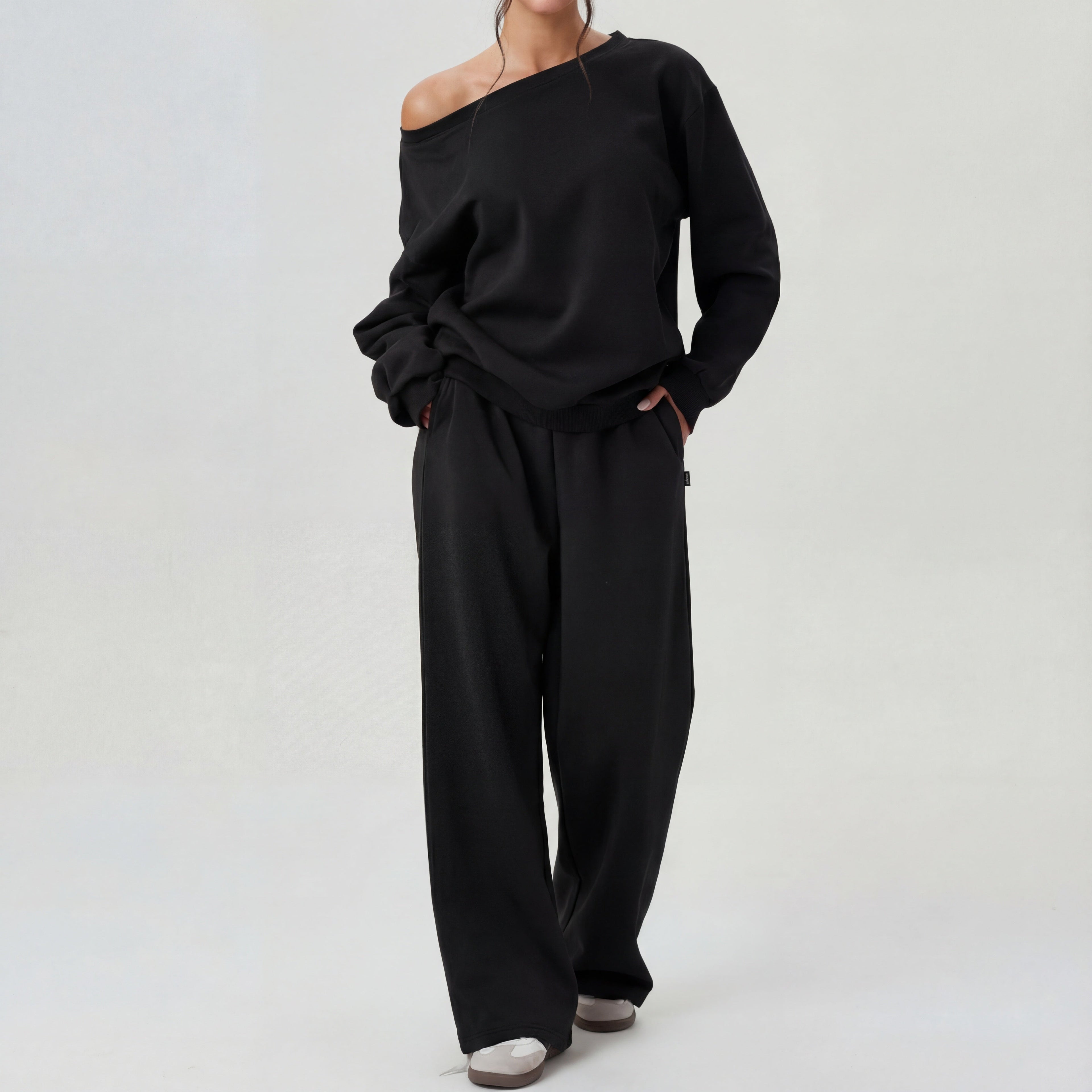 NELIA | Casual One-Shoulder Long Sleeve Two-Piece Set
