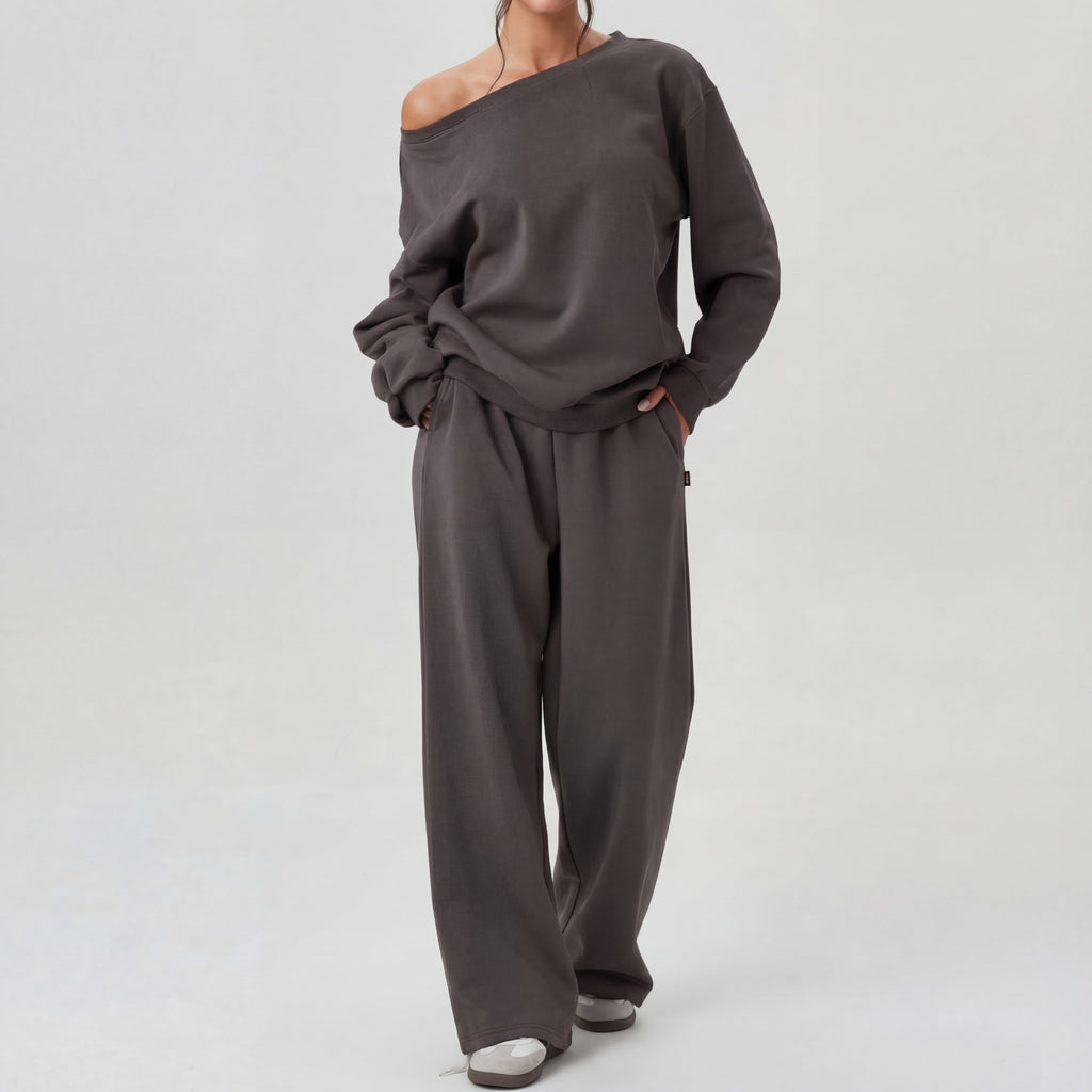 NELIA | Casual One-Shoulder Long Sleeve Two-Piece Set