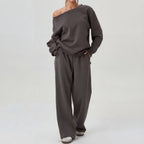NELIA | Casual One-Shoulder Long Sleeve Two-Piece Set