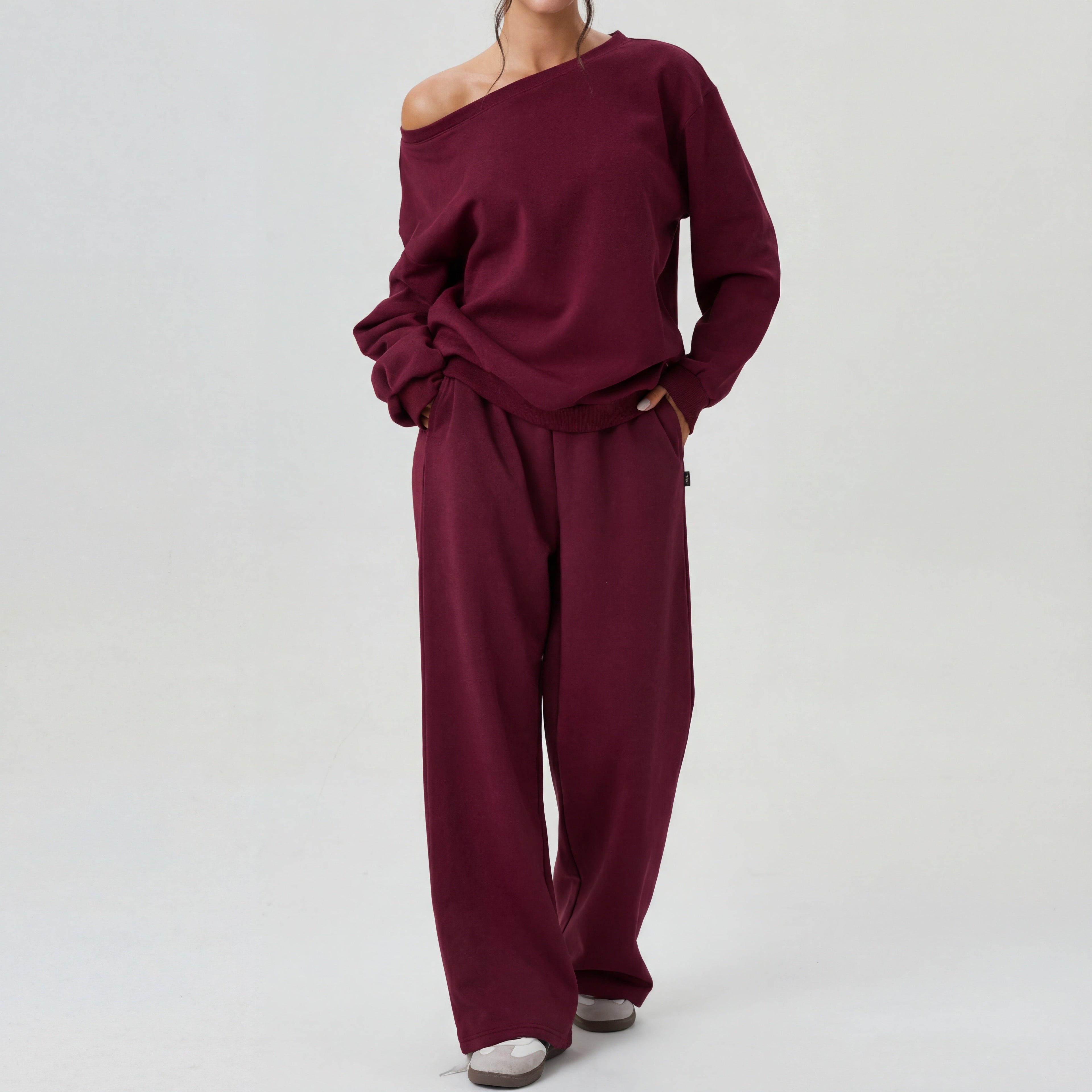 NELIA | Casual One-Shoulder Long Sleeve Two-Piece Set