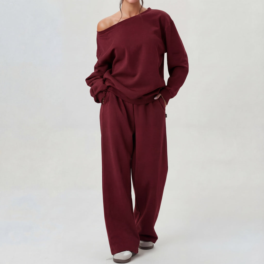 NELIA | Casual One-Shoulder Long Sleeve Two-Piece Set
