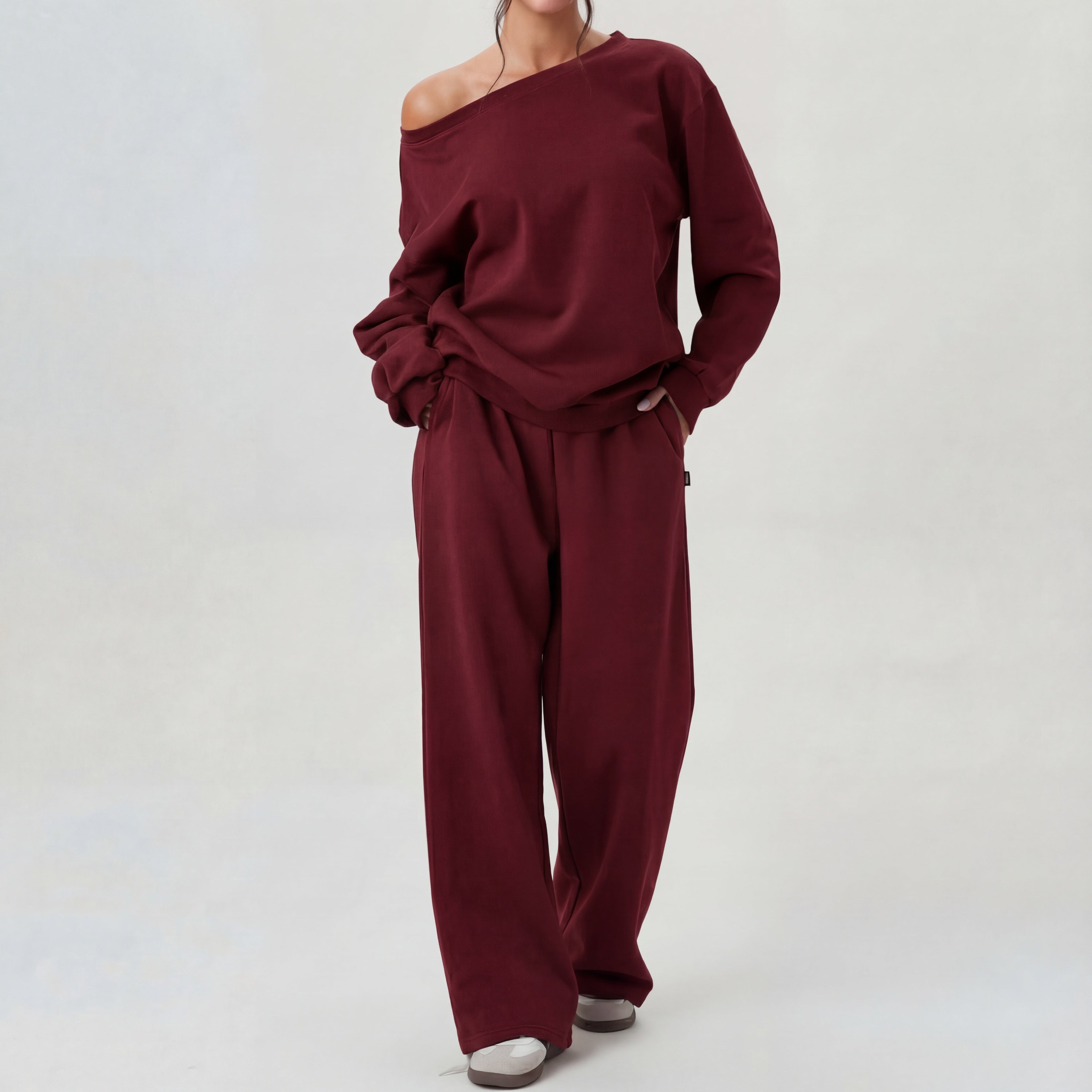 NELIA | Casual One-Shoulder Long Sleeve Two-Piece Set