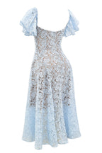 AUSTEN | Blue Floral Lace Midi Dress