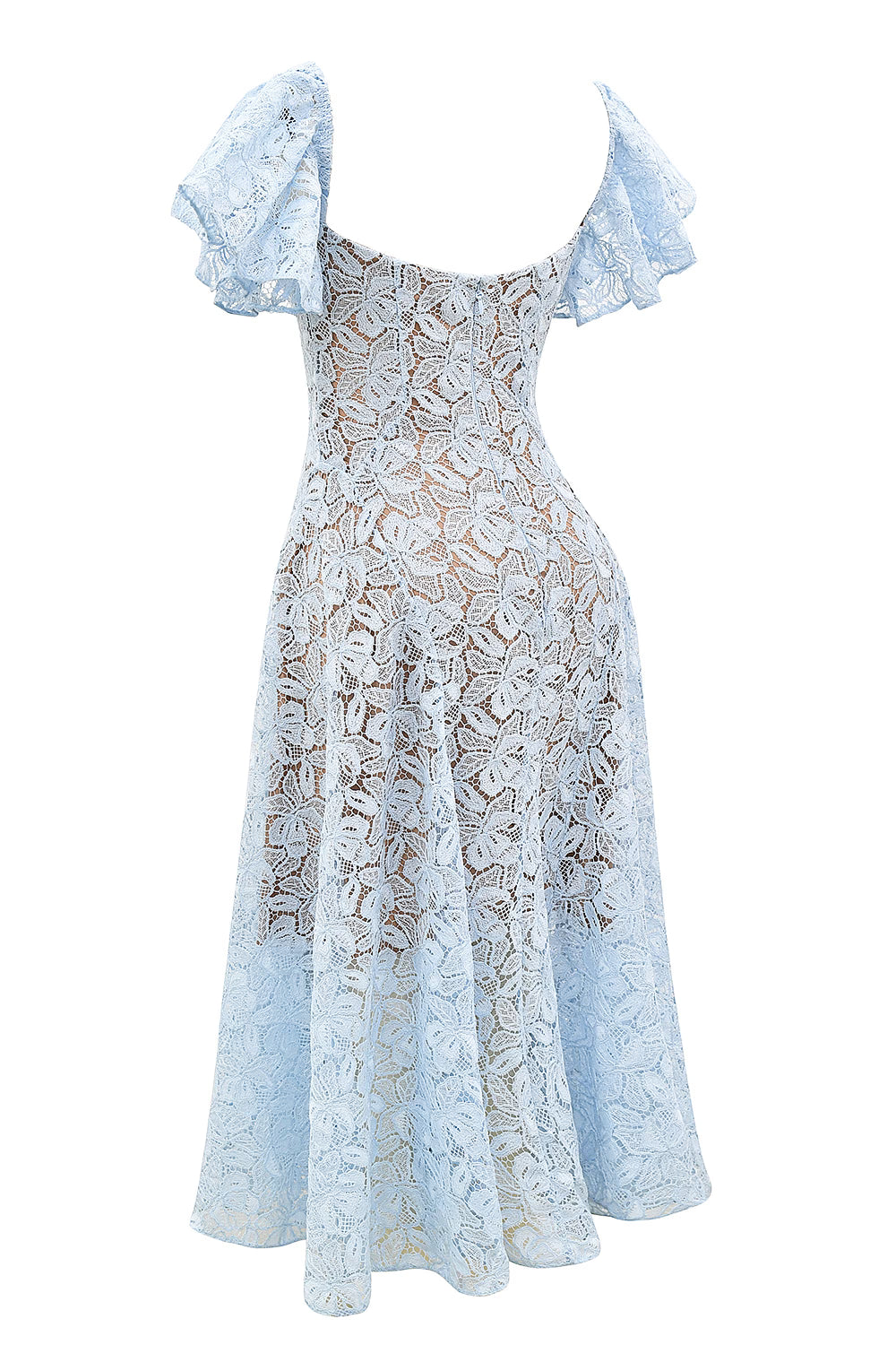 AUSTEN | Blue Floral Lace Midi Dress