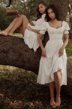 BELLA | White Broderie Anglaise Midi Dress