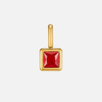 Square Pendant Birthstone Necklace
