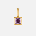 Square Pendant Birthstone Necklace
