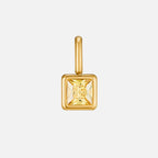 Square Pendant Birthstone Necklace