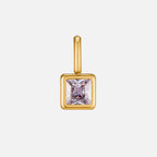 Square Pendant Birthstone Necklace