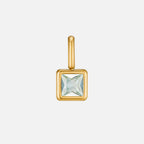 Square Pendant Birthstone Necklace