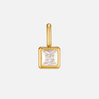 Square Pendant Birthstone Necklace